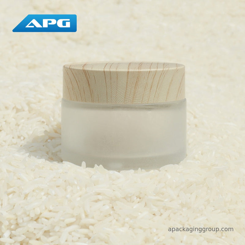 What products are commonly packaged in frosted jars?