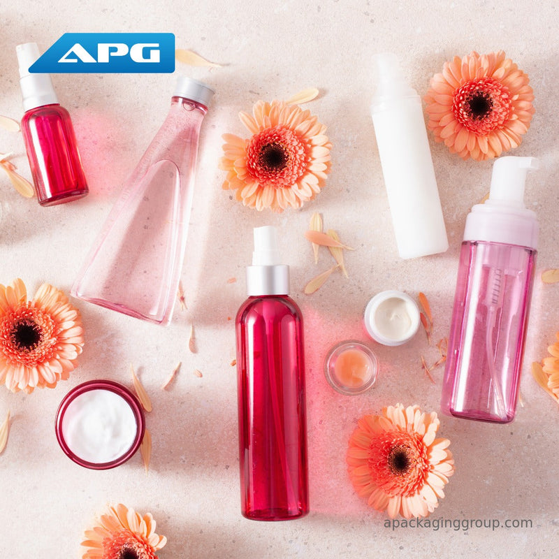 Why is PET plastic often used in bottles for cosmetics