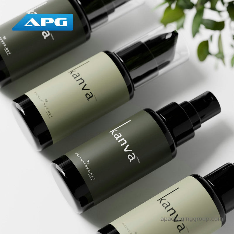 What types of spray coatings are used on cosmetic bottles
