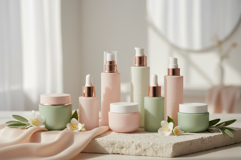 How do brands design aesthetic cosmetic bottles?