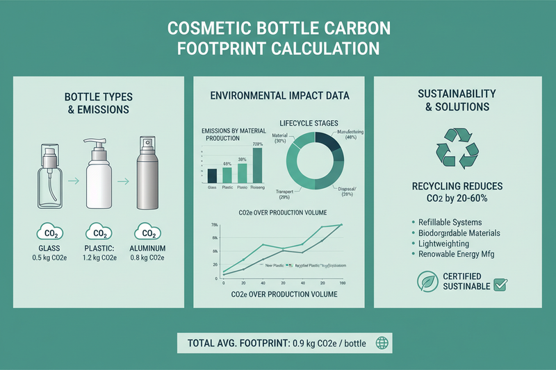 How do you calculate the carbon footprint of cosmetic bottles?