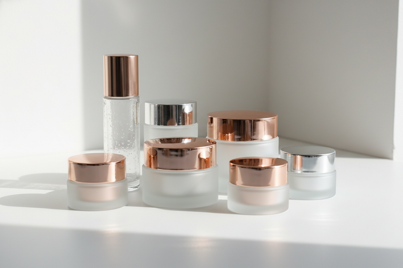 What kind of lid options are available for cosmetic jars?