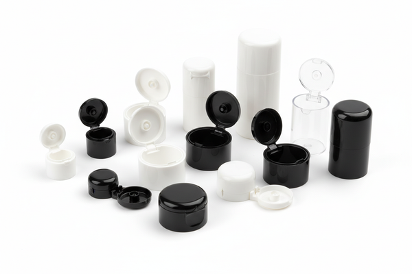 What are the advantages of using flip top caps for cosmetic packaging?