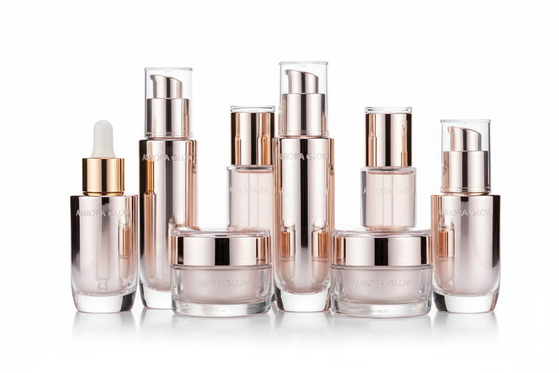 What are the pros and cons of glossy finish cosmetic bottles?