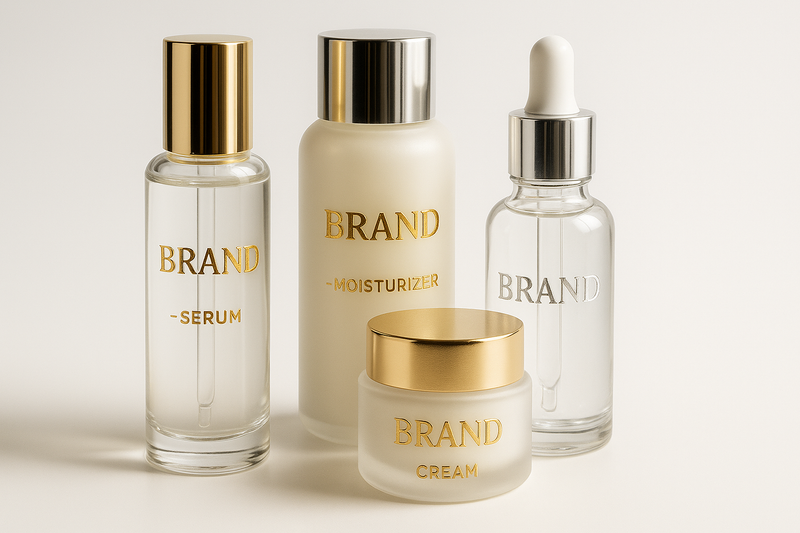 How does hot stamping enhance brand identity in cosmetic bottles?