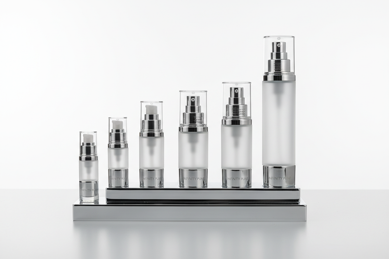 What makes the infinity pump series a unique solution for eco-conscious cosmetic brands?