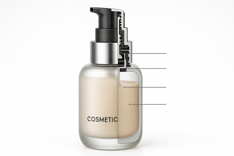 What features define an effective leak-proof cosmetic bottle design?
