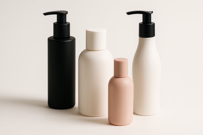 Can matte finish cosmetic bottles be made using sustainable materials?