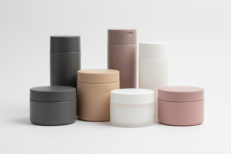 What are the benefits and limitations of using a matte finish on cosmetic jars?