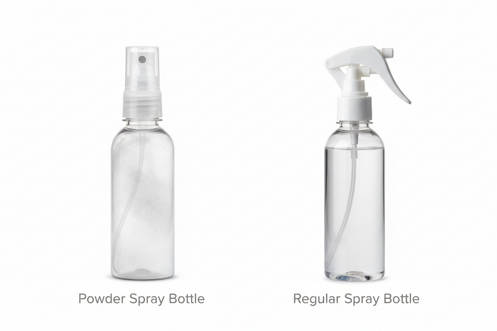 What is the difference between a powder spray bottle and a regular spr ...