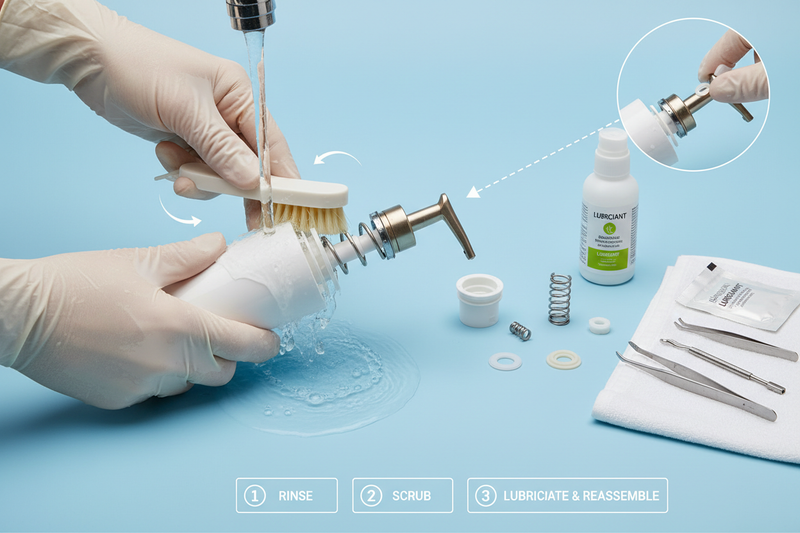 What are the best pump dispenser maintenance tips to prevent clogs?