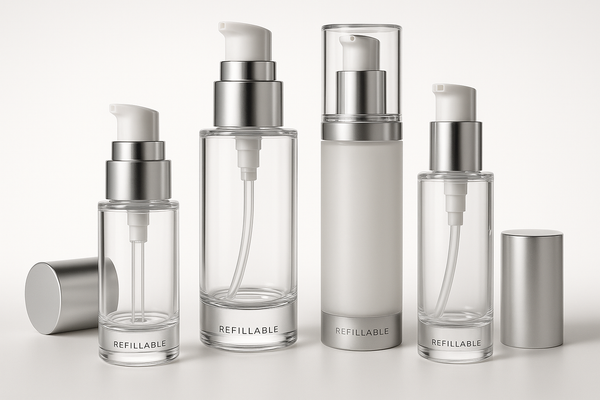 What are the benefits of using refillable airless bottles?