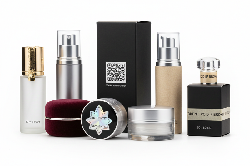 What security features should be included in packaging design to protect the cosmetic packaging?