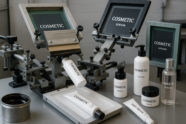 What are the advantages of silk screen printing for cosmetic containers?