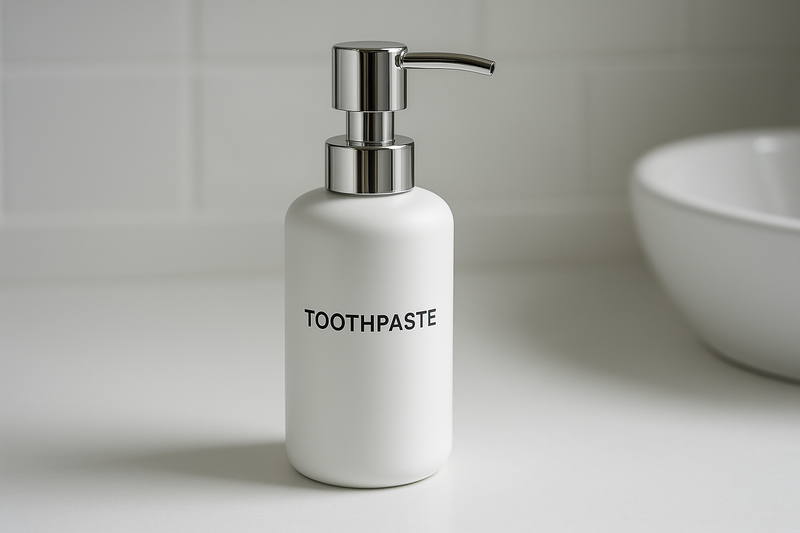 How does a toothpaste pump bottle work?
