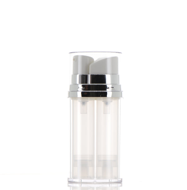 Beauty Duo: 10ml Dual Airless Treatment Pump Bottle, Dual-Chamber/Dual-Actuator