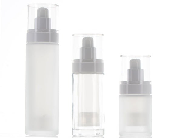 Round Refillable Airless Treatment Pump Bottle