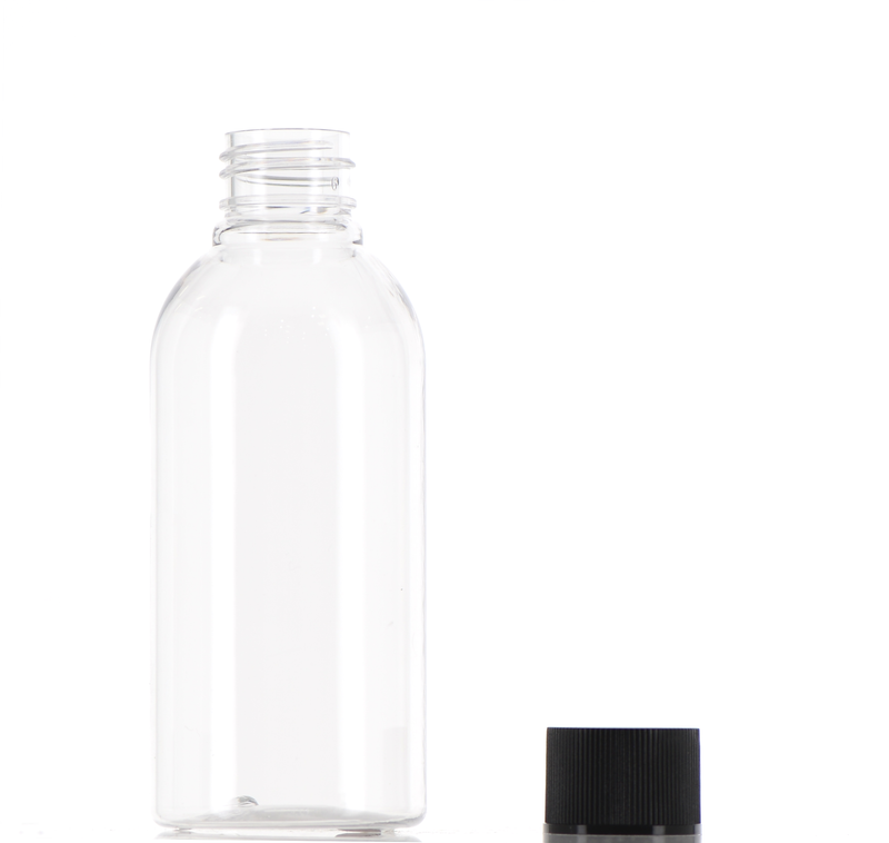 PET, Boston Round Bottle with Cap