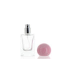 Glass, Crimpless Fine Mist Sprayer Square Bottle With Ball Shape Over Cap
