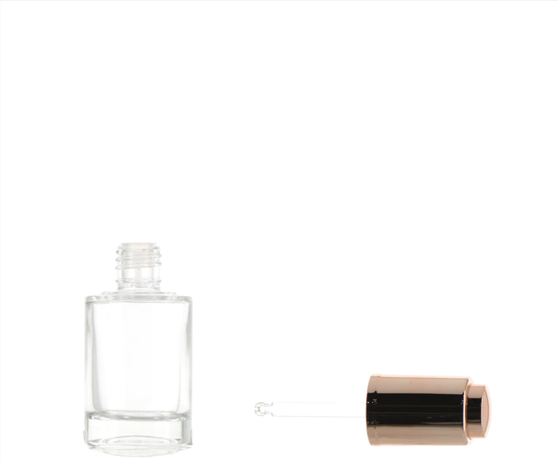 Glass/PP/Aluminum, Twist Up Dropper Bottle