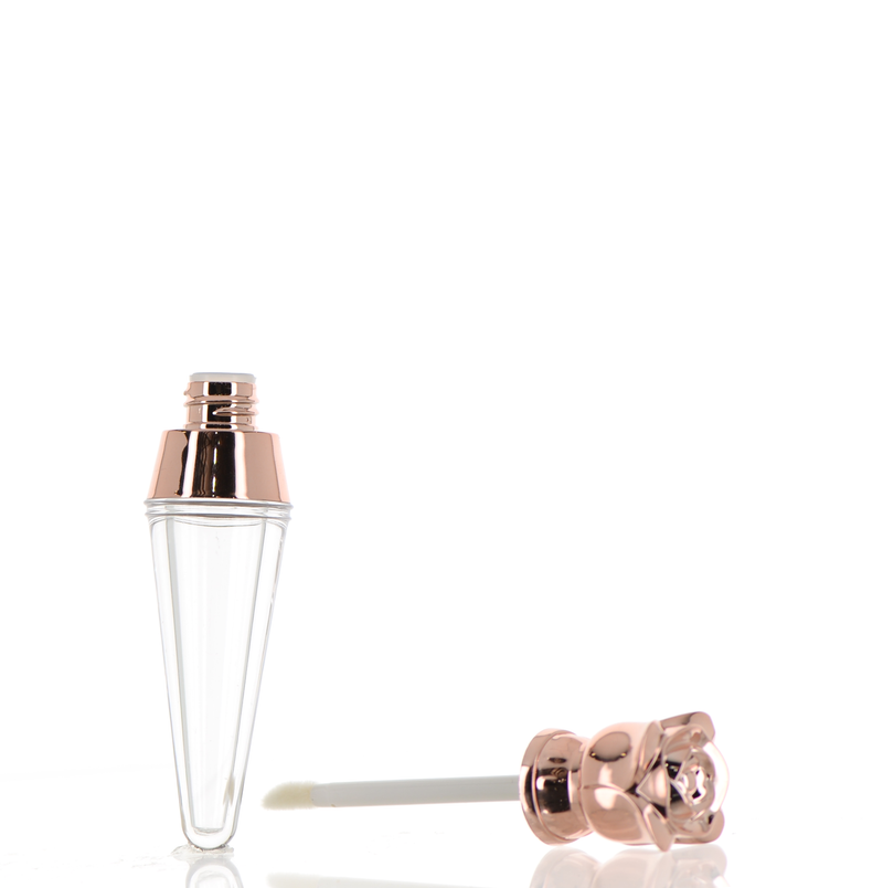 AS/ABS, Lip Gloss Component With Rose Shape Applicator Cap