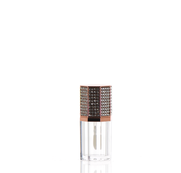 ABS/AS/PP, Metalized Octagon Diamond Applicator Cap Lip Gloss Component