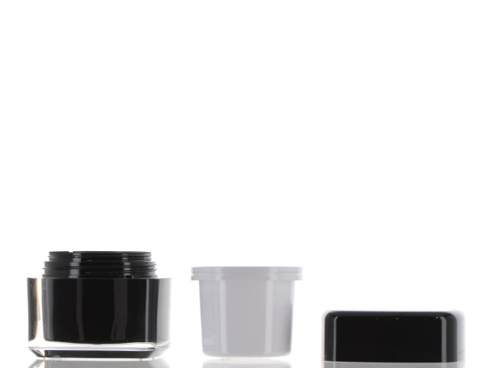 AS/PMMA/ABS/PP/PE, Double Wall Refillable Square Jar – APG Packaging