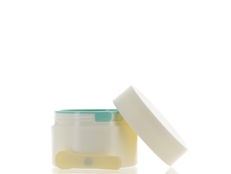 PP, Refillable Round Jar with Magnetic Spatula