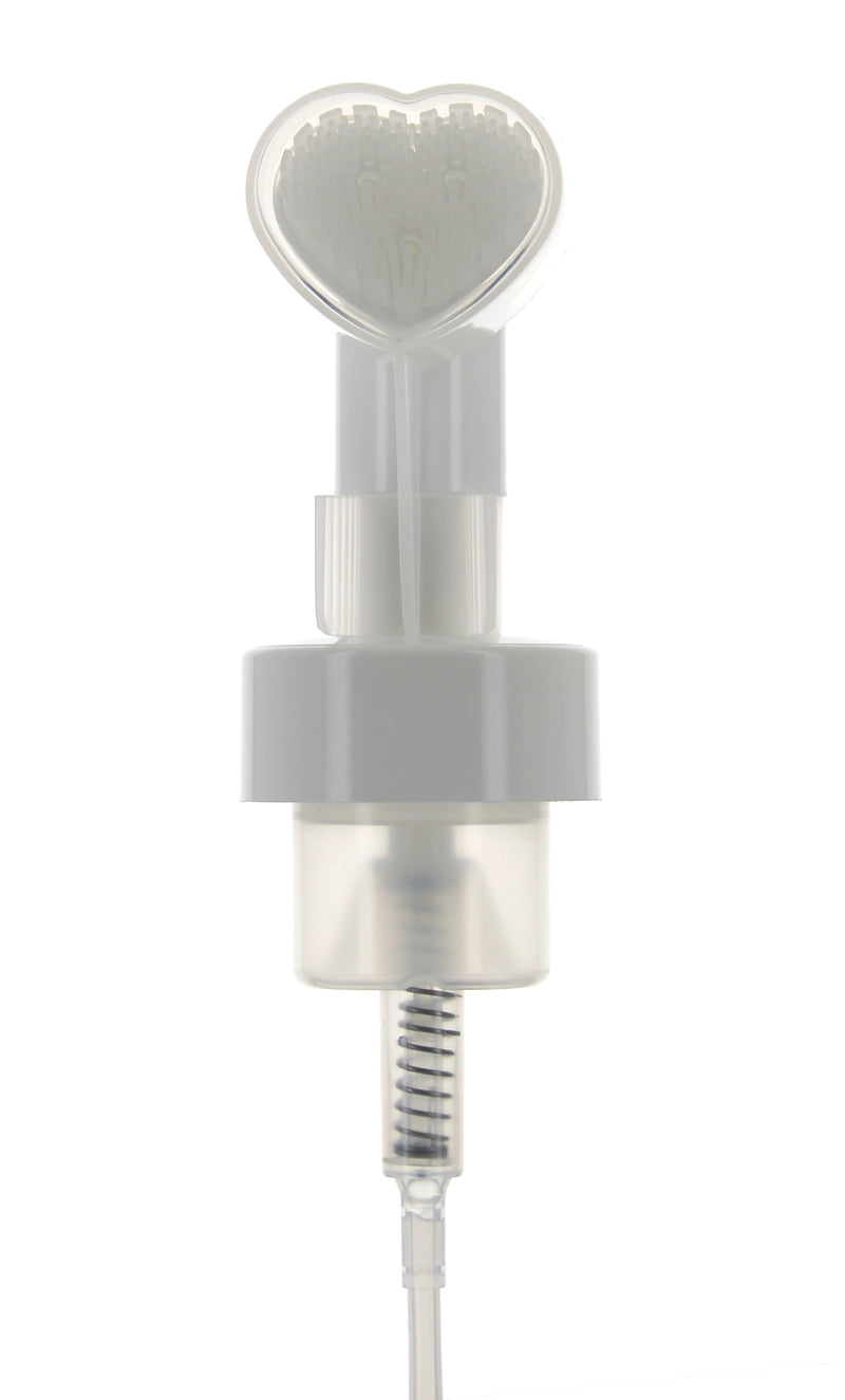 PP, Foamer Pump with Scrub Brush Applicator, Clip-Lock, 0.8cc