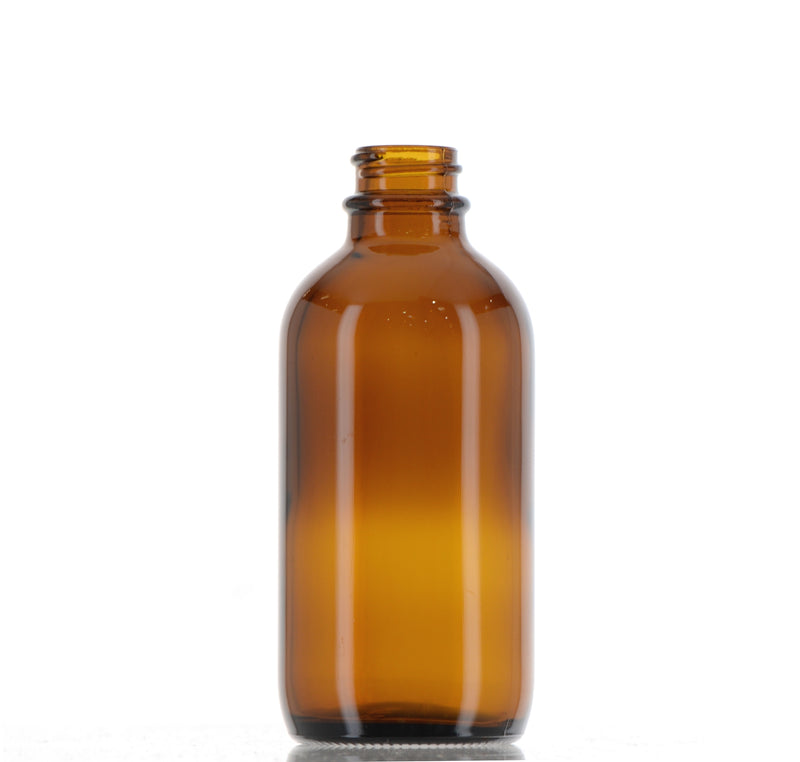 Glass, Boston Round Amber Bottle - IN STOCK