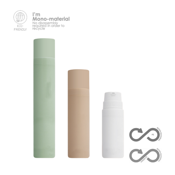 The Infinity Airless Treatment Pump Bottle: Fully Recyclable (Mono Material)