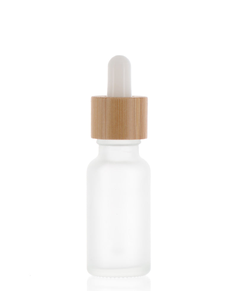 PP/Bamboo/Frosted Glass/Silicone, Dropper Bottle