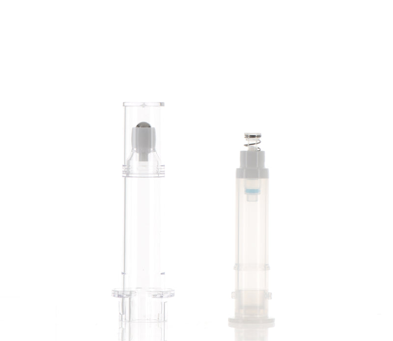 Pure Flow Refillable Airless Roller Ball Syringe Bottle