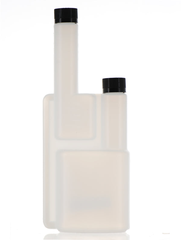 HDPE, Self Measuring Double Neck Dispensing Bottle with CRC Cap