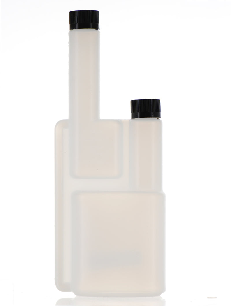 HDPE, Self Measuring Double Neck Dispensing Bottle with CRC Cap