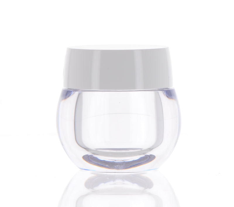 Circular Clear Jar with White Cap