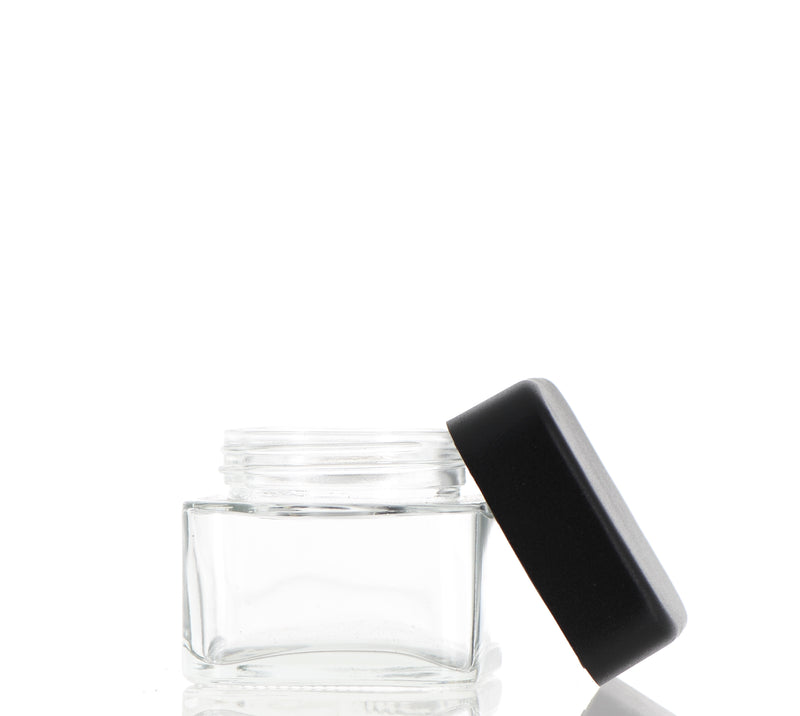 Glass/Plastic, Square Jar with CRC Cap