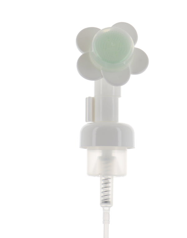 PP, Foamer Pump with Soft Silicone Animal Paw/Flower Scrub Brush, Clip-Lock, Dosage 0.8cc