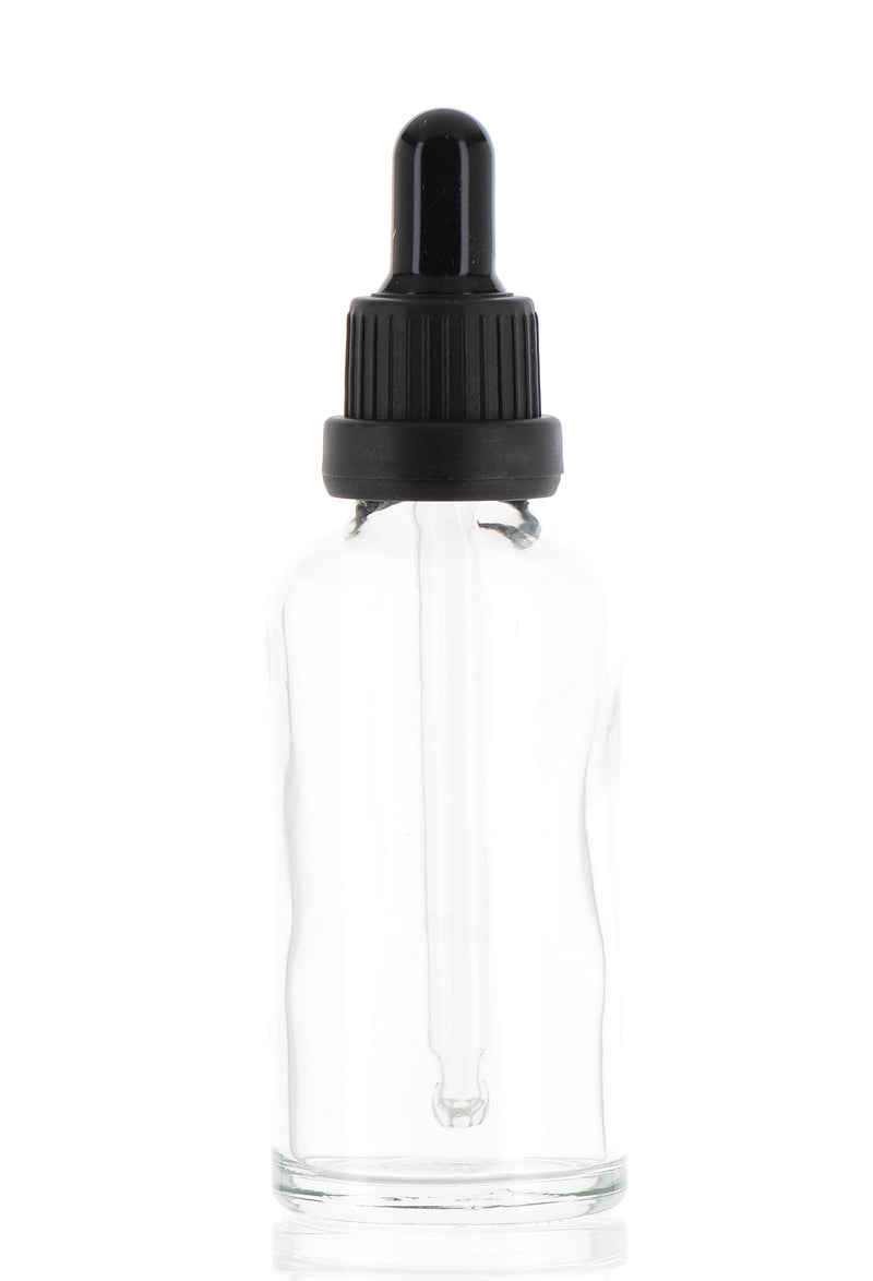 Glass/Silicone/ABS, Boston Round Dropper Bottle with CRC Cap
