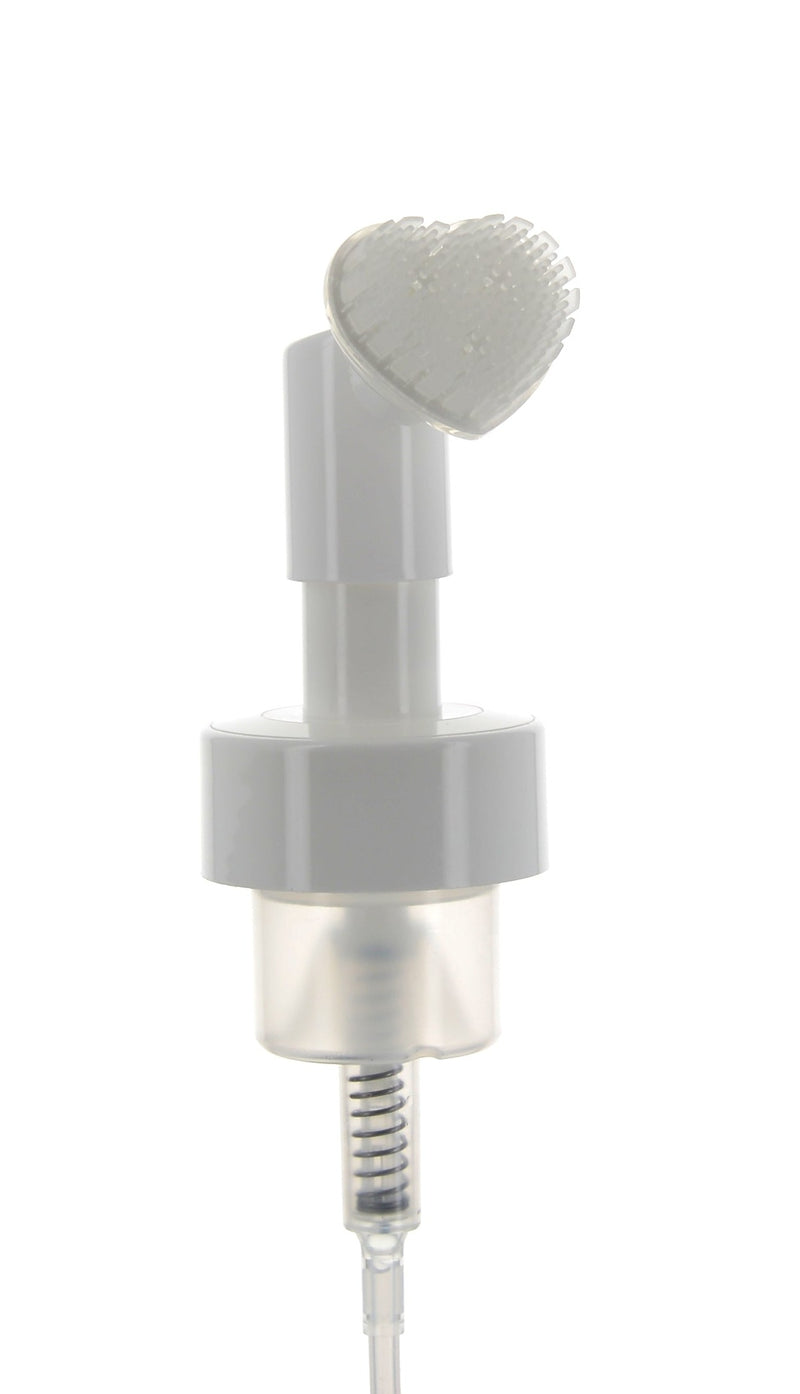 PP, Foamer Pump with Heart Scrub Brush Applicator, Clip-Lock, 0.8cc