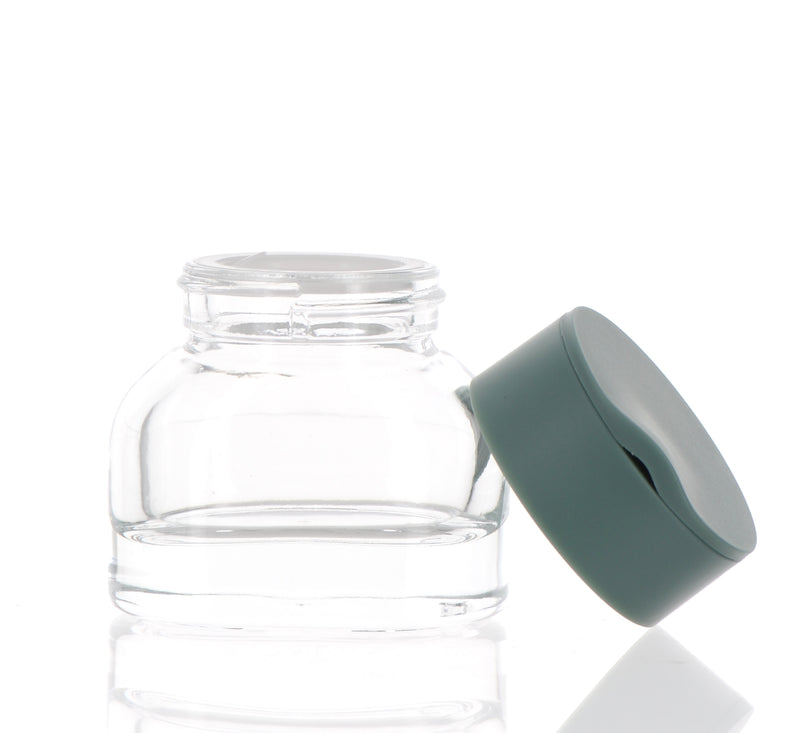 Crystal Cascade Glass/PP Beauty Jar