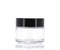 Round, Clear and Black Glass Jar, 100ml