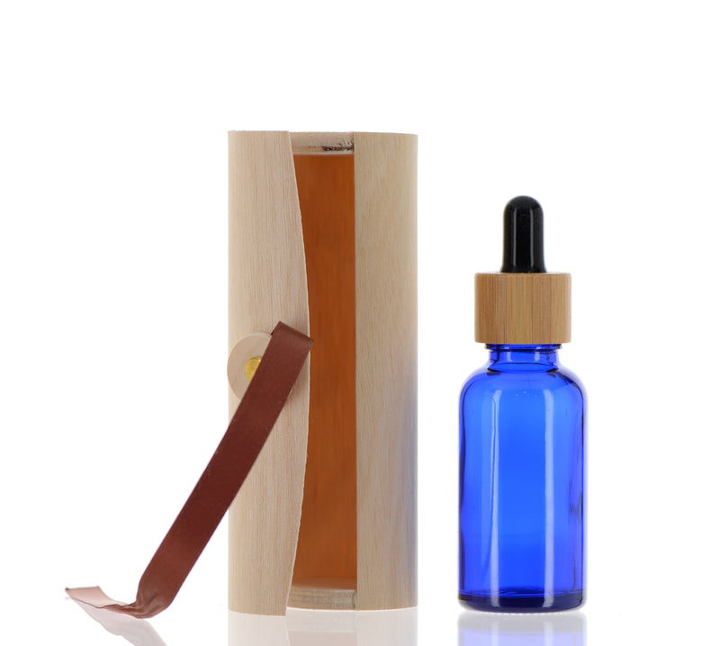 Glass/Bamboo/Silicone Dropper Bottle with Wood Case